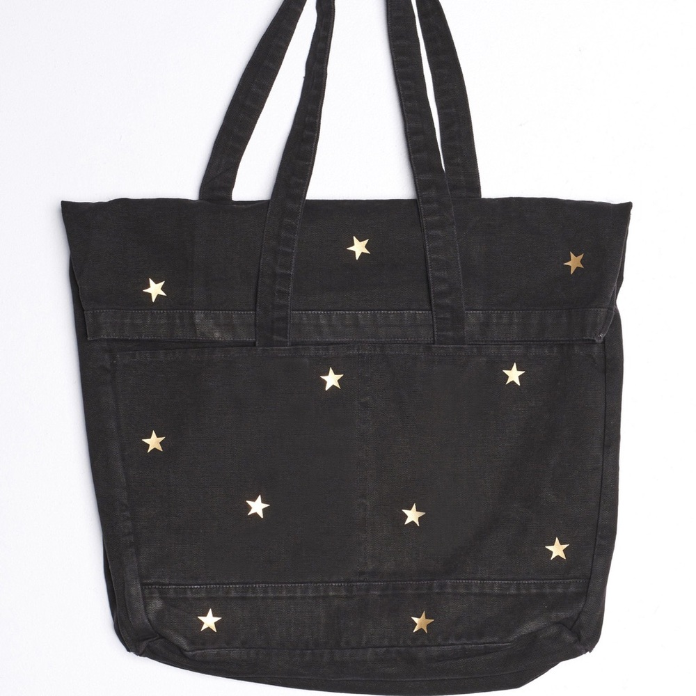 Sundry Black Canvas bag with gold stars